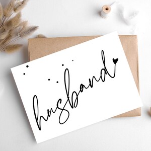 Biglietto scritto a mano con la scritta "MARITO" di Hygge Cards, myhyggeshop.com/ Questo biglietto è il modo perfetto per mostrare a tuo marito quanto significhi per te/