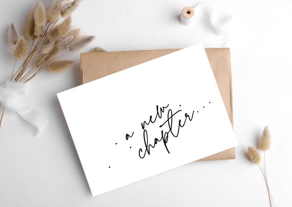 A New Chapter Card/ Scandi Hygge Greeting Card with Kraft Envelope