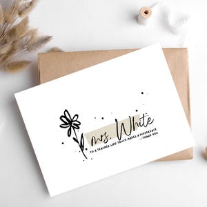 Carte PERSONNALISÉE POUR PROFESSEUR/ Hygge Cards, myhyggeshop.com/ Est le moyen idéal d'exprimer sa gratitude à ceux qui inspirent et éduquent
