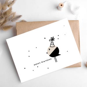 HAPPY BIRTHDAY ROBIN Vogel Karte von Hygge Cards, myhyggeshop.com/ Verbreite einige Hygge Vibes & teile Freude am Geburtstag mit diesen Grüßen/