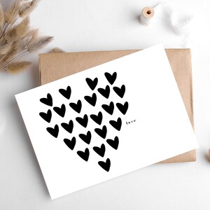 HEARTS & LOVE Card/ da Hygge Cards, myhyggeshop.com/ Celebra l'amore / Simboleggia il grande amore che condividete/ per San Valentino/