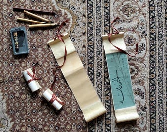 Customized name Arabic Japanese Chinese Islamic Calligraphy Hanfu Art Mini Scroll