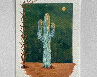 Cactus under the Moon