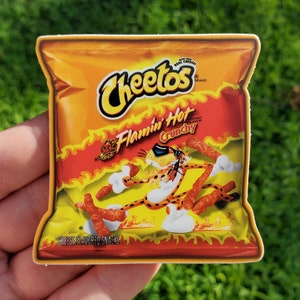 Flamin&#39; Hot Cheetos Sticker / Flaming Hot Cheetos / Food Sticker / Fritos / Doritos / Chips / Snack - Die-cut Sticker