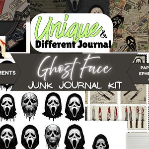 Ghost Face Slasher Junk Journal Kit | Pages Horror Ephemera Set | Vintage Horror Junk Journal Pages Scrapbooking