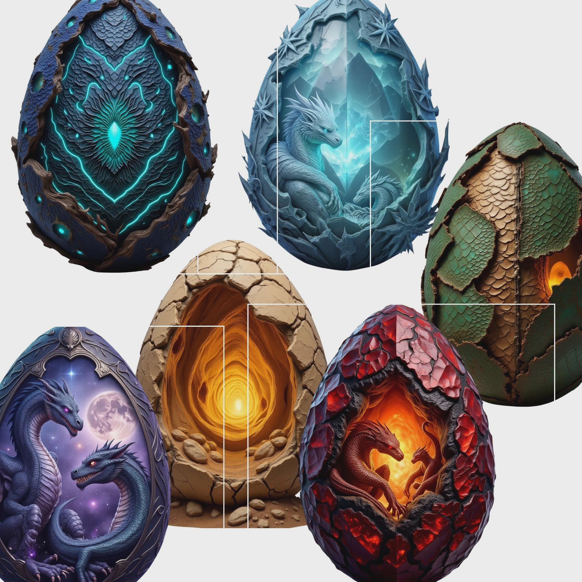 Fantasy Dragon Egg Clipart Bundle, Creature Art, Digital Download for ...