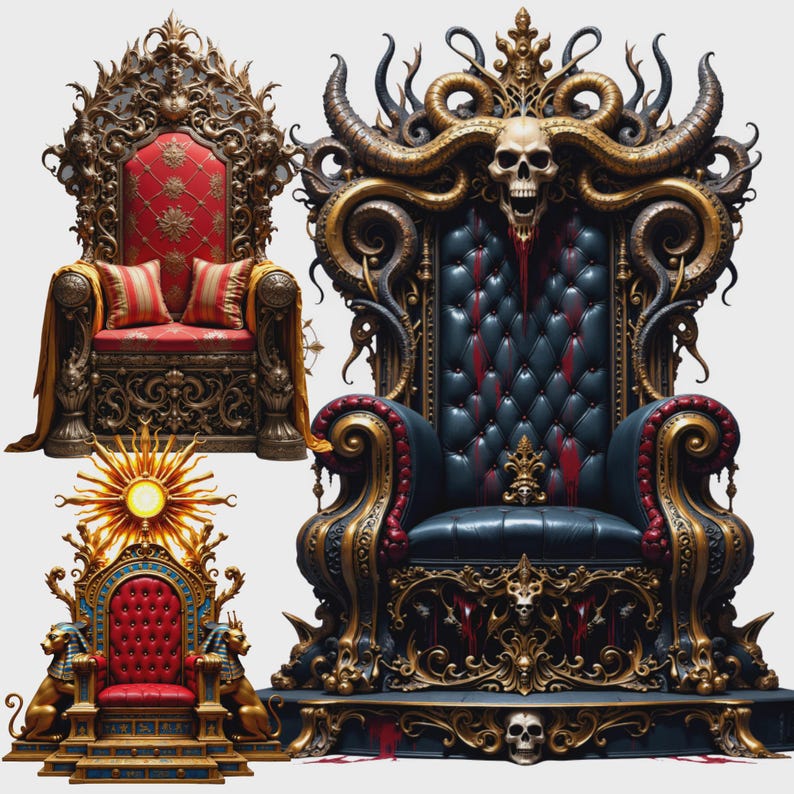 Majestic Thrones Clipart, Fantasy Thrones PNG, Royal Chair ...