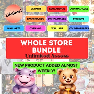 Whole Shop Lifetime Access Full Store Digital Products Items Unlimited Entire Store Clipart Bundles Digital Assets