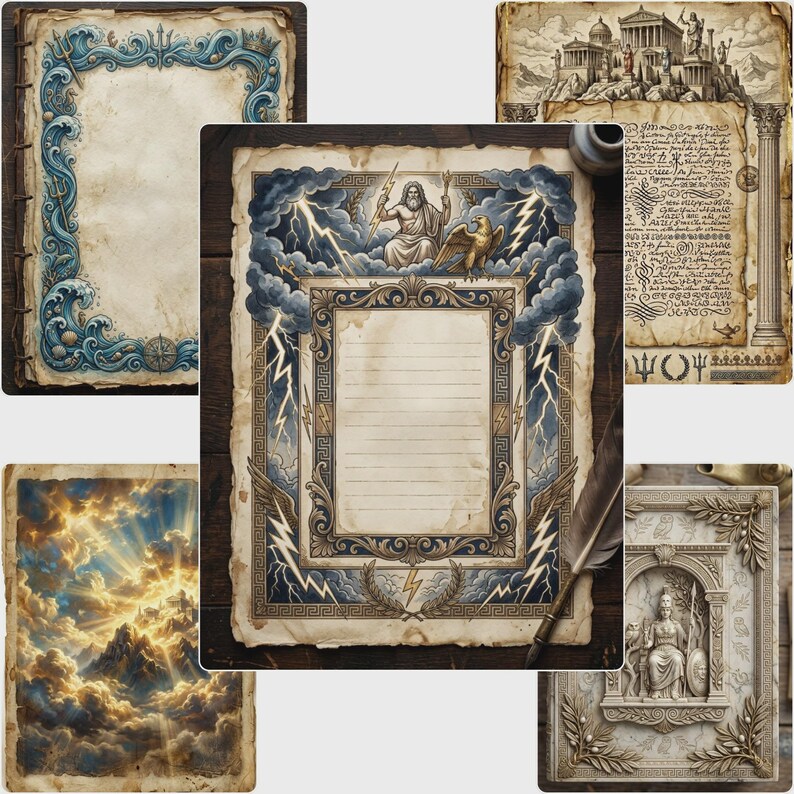 Greek Mythology Junk Journal Kit, Ephemera Pages & Stickers, Ancient ...