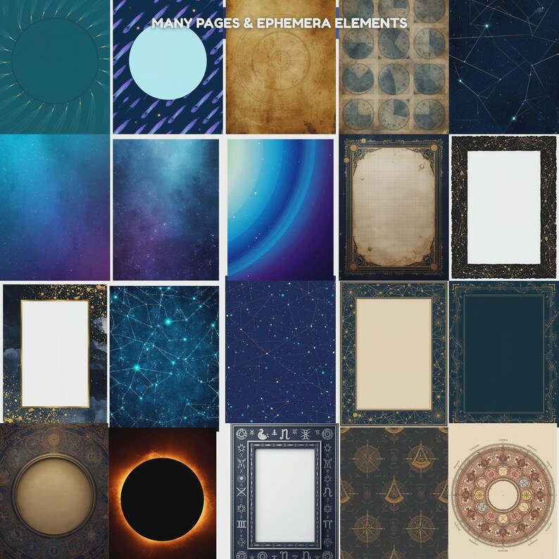 Galaxy and Stars Junk Journal Kit, Ephemera, Celestial Astronomy, Pages ...