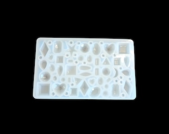 Mini Cabochon Silicone Pendant Mold, Mixed Faceted and Domed, Casting DIY UV Epoxy Resin Jewelry, USA Seller Fast Shipping, Choose Lot Size