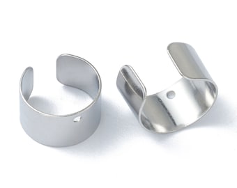 Stainless Steel Earring Cuff,  Set of 10, 50 or 200, 10x6mm Diameter .9mm Hole, DIY Jewelry Supplies, Boho Earrings, Choose Color