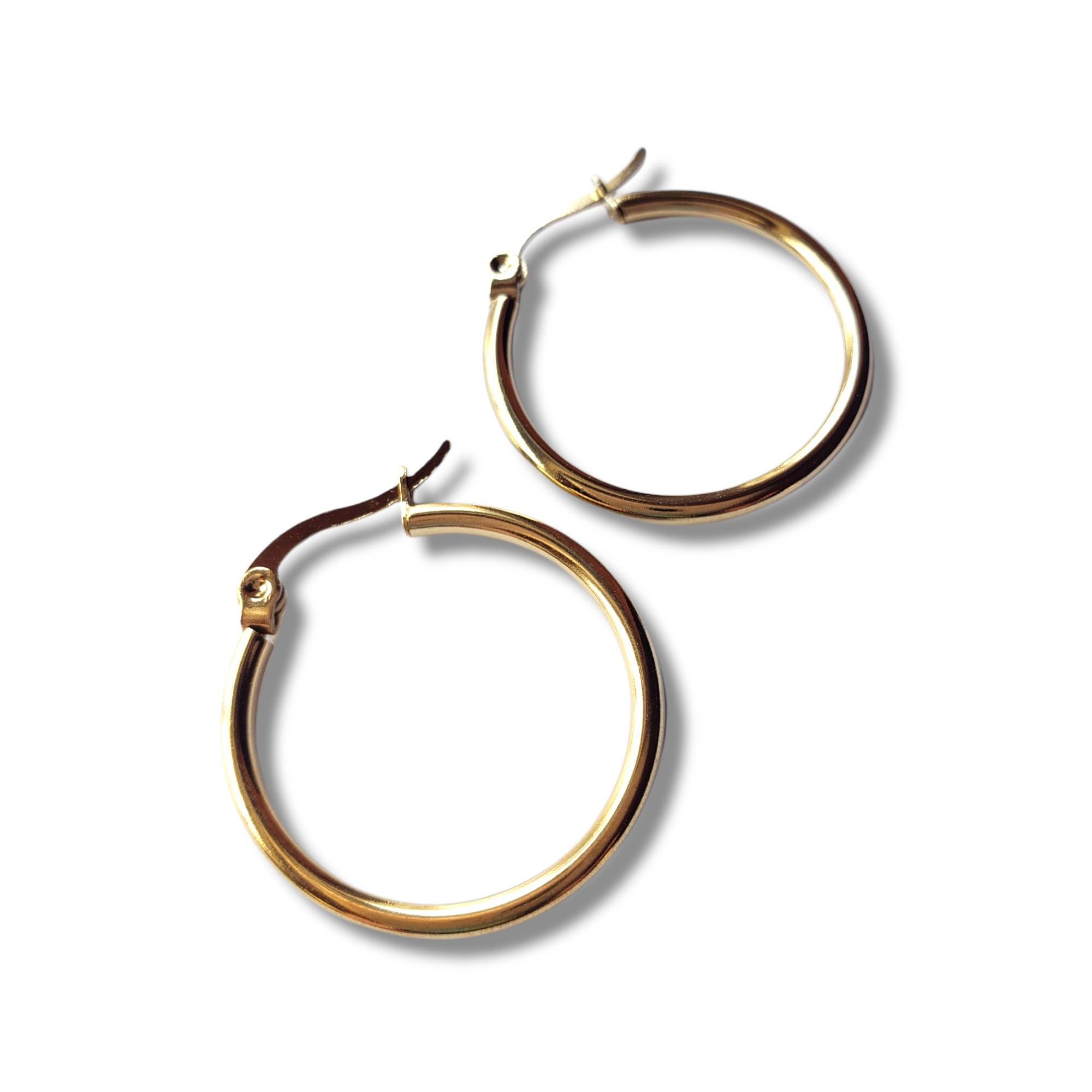 Good Quality 304 Golden Stainless Steel Hoop Earrings, DIY Good Quality 304 Golden Stainless Steel Hoop Earrings, DIY