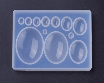 Oval Gemstones Silicone Pendant Mold, Resin Casting Molds, for DIY UV Resin, Epoxy Resin Jewelry Making, USA Seller Fast Shipping