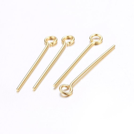 Eye Pin, Stainless Steel Pin, Jewelry Findings, Golden Eye Pin