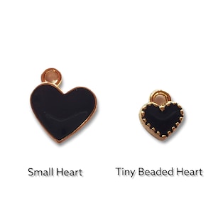Gold tone Enamel Slanted Heart Charm, Sold in lots of 10, 12mm Charm, Choose Color, Wedding, Celebration, Small Pendant Charm