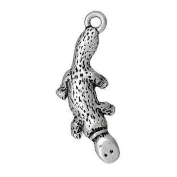Zinc Alloy Platypus Charm set of 10 or 50, Antique Silver Tone Jewelry Supply, Tibetan Style Neck Pendant Australia Charm