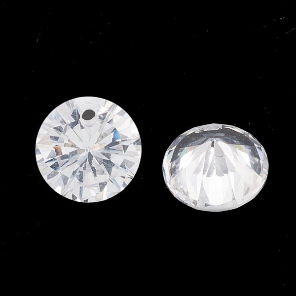 Your Choice 4mm, 5mm, 6mm, 8mm, 10mm or 12mm Cubic Zirconia, Drilled Stones, Sold in sets of 10 or 50, CZ Dangles, Choose Size and Quality