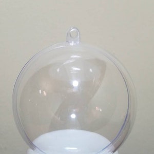 Crafting Supply 70mm Hollow Plastic Ornament (100 Pack) 2 3/4&quot; Diameter - Clear Hard Plastic Fillable Ornament - 2 pc DIY Ornament