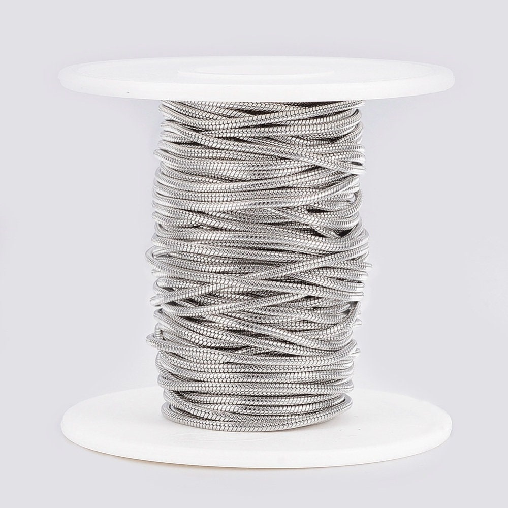 Smooth Round Chain Smooth Round Snake Stainless Steel Chain, Sold by the Foot, Diameter 1 ...