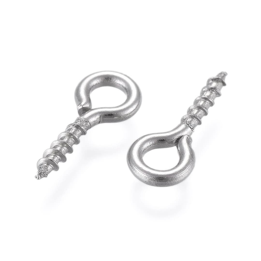 Stainless Steel Screw Eye Pin, Bail Peg for DIY Pendants, Lot of 50 or