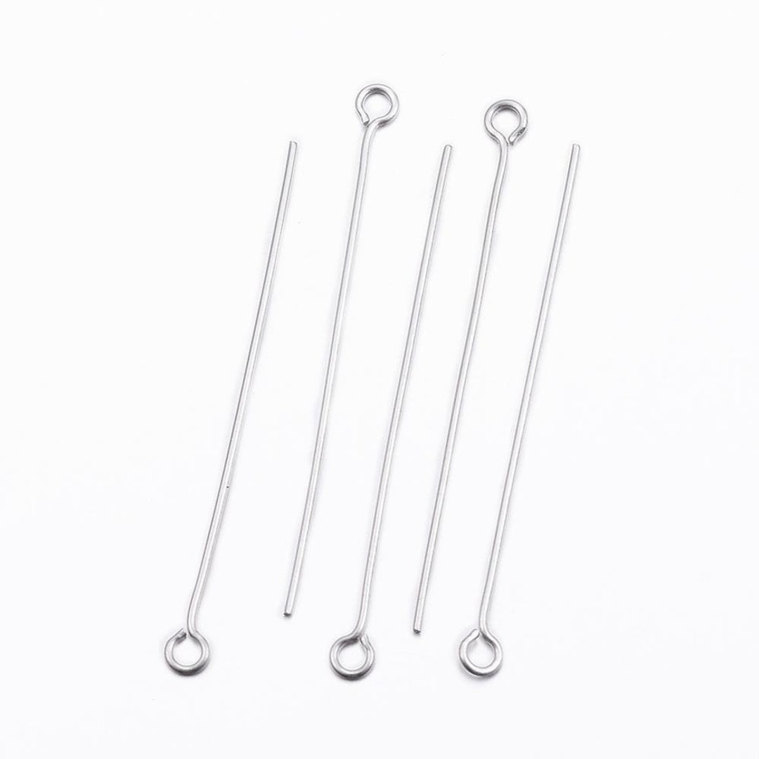 Stainless Steel Eye Pins 35MM or 50MM Long .6mm Set of 50 Etsy