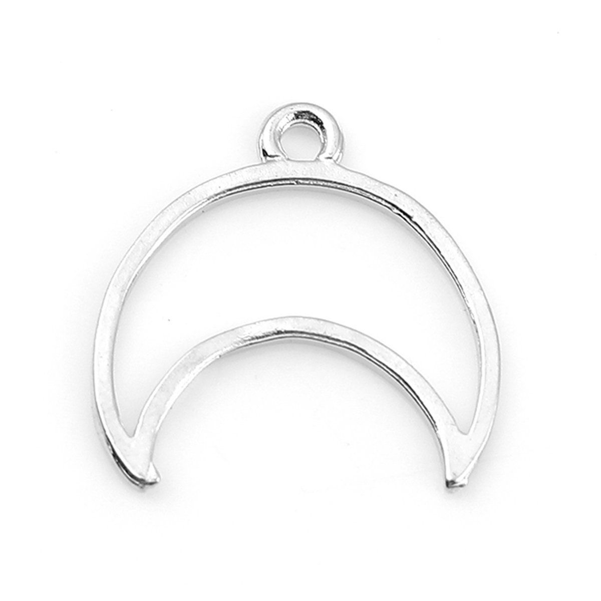 アクセサリー Silver Cresent Moon PD Moon and Star Necklace; 925 Silver Crescent Moon With White