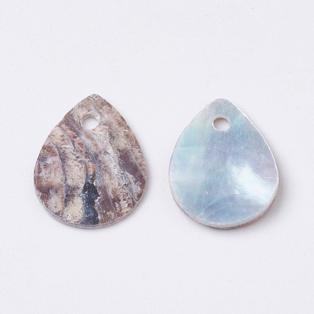 Natural Akoya Shell Teardrop Top Drilled Pendant, 100 Pieces, 9-10x12 ...