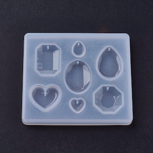 Faceted Gemstones Silicone Pendant Mold, Resin Casting Molds, for DIY UV Resin, Epoxy Resin Jewelry Making, USA Seller Fast Shipping
