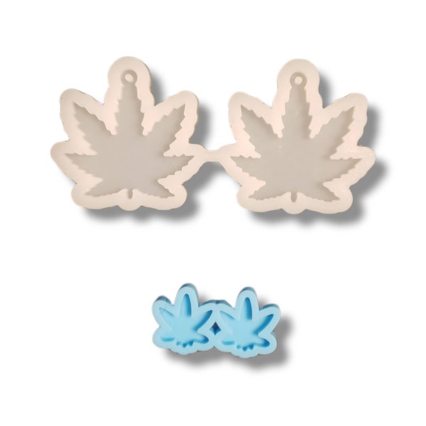 Maple Leaf Cannabis Silicone Pendant Mold, Casting for DIY UV Resin, Epoxy Resin Jewelry Making, Choose Size, USA Seller Fast Shipping