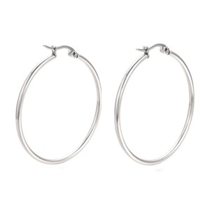 Better Quality 1 5/8" 201 Stainless Steel Hoop Earrings for Wire Wrapping, 12 Gauge, 40mm Diameter, Pin .8mm. Choose 5 Pairs or 50 Pairs