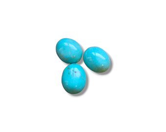 10x8mm Magnesite Cabochon, Oval 10x8mm, Set of 3 Stones, Turquoise Hued Magnesite, Dyed Gemstone