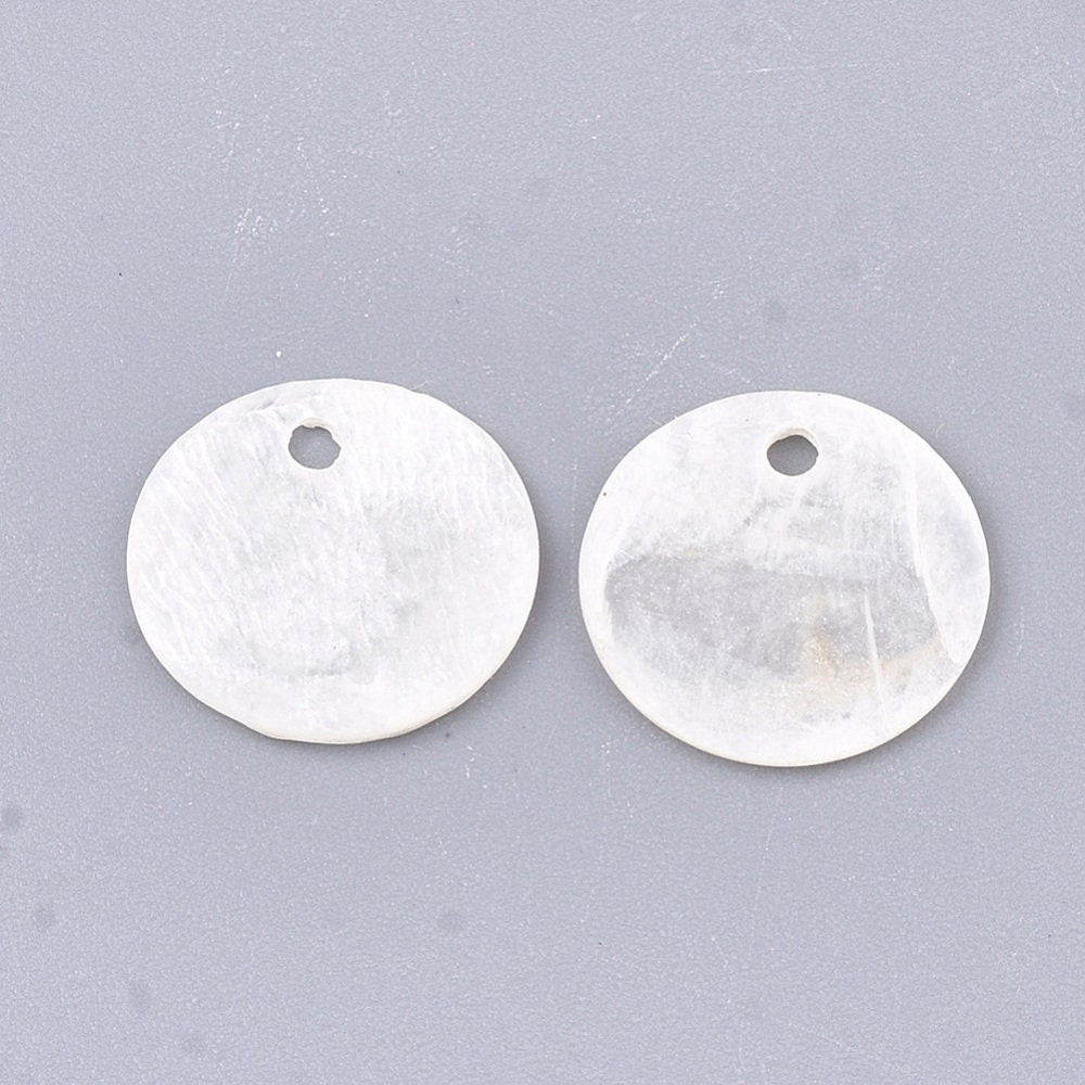 Natural Capiz Shell Top Drilled Pendant, off White, 50 Pieces, 12x13, 1 ...