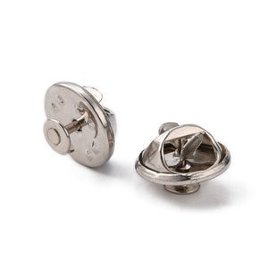 Iron Alloy Lapel Pin and Back, Set of 10 or 50, 4mm disc with 12mm Backing, Choose Metal Color, Platinum or Golden