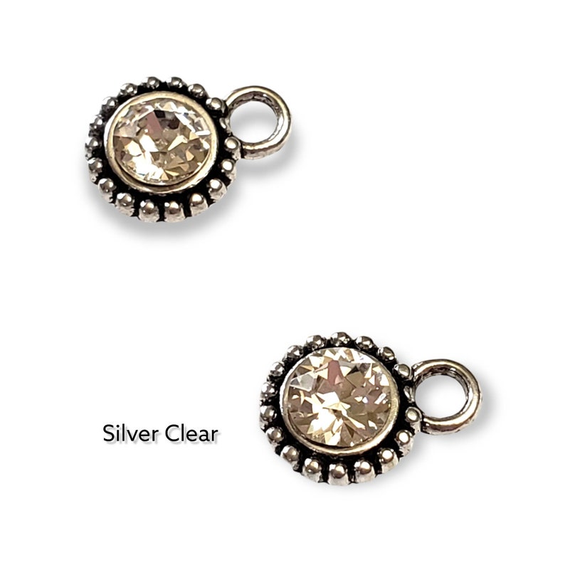 Glass Rhinestone Post Earring With Loop Findings, 2 Pairs, Choose ...