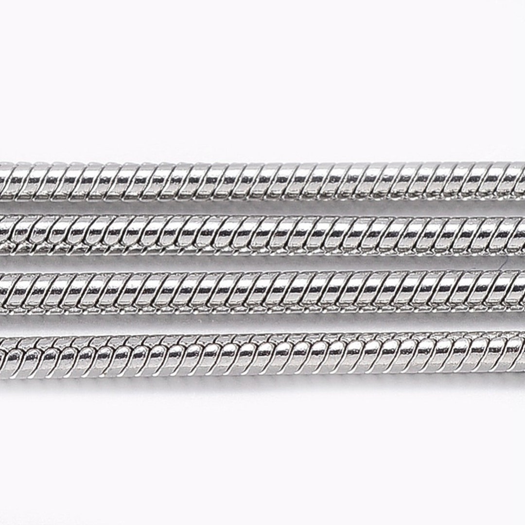 Smooth Round Chain Smooth Round Snake Stainless Steel Chain, Sold by the Foot, Diameter 1 ...