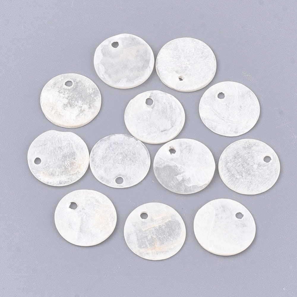 Natural Capiz Shell Top Drilled Pendant, off White, 50 Pieces, 12x13, 1 ...