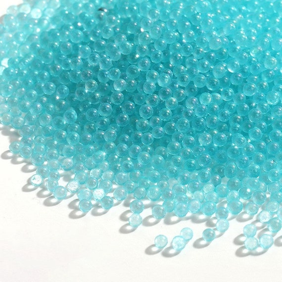 Glow in the Dark Glass Micro Beads, Cyan Blue or Clear AB, DIY Resin,  Epoxy, UV, Nail Art, Resin Filler, Tiny 2mm Balls not Drilled 