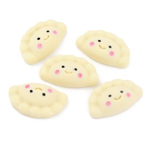 Pierogi Dumpling Resin Cabochon Set, Set of 10 or 50, NOT Drilled, Beads for DIY Jewelry, Earrings, Pendants Food Theme