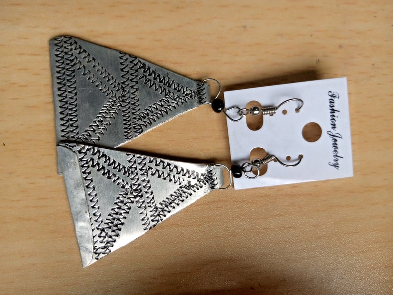 Aluminum earrings Hammered earrings Brasswire earrings Maasai earrings Beaded earrings Kenyan earrings Gift for her Easter gift