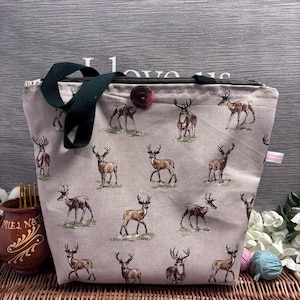 Large knitting bag, Crafters project bag, knitting bag, crochet bag, large project bag.