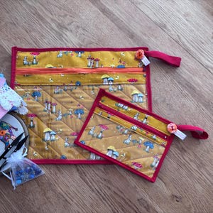 Cross Stitch and Floss project bag set. Embroidery bag. Needlepoint bag. Mother’s Day gift.
