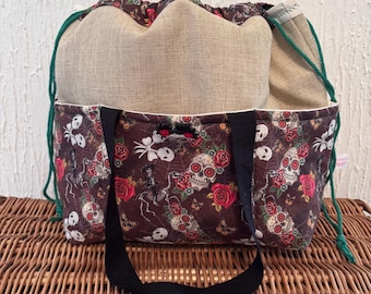 Duża, najsłodsza torba na Dzień Zmarłych: Torba ze ściągaczem, robiona na szydełku