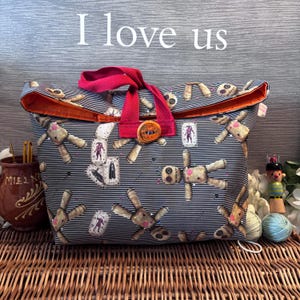 Crafters project bag, knitting bag, crochet bag, large project bag.