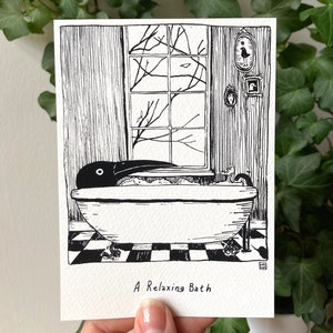 A Relaxing Bath - A6/A5 Druck - Vogelgesicht