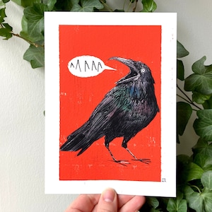 Schreiende Krähe - A6/A5 Print