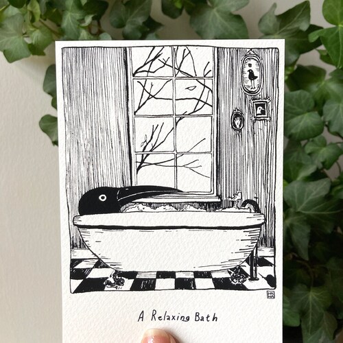 A Relaxing Bath - A6/A5 Print - Birdface