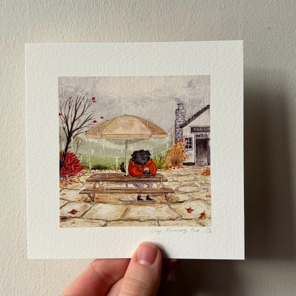 Pint in the Rain - Quadratischer Print