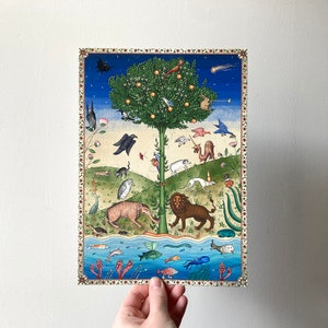 怪物の庭 - A4プリント - 中世の動物たち
