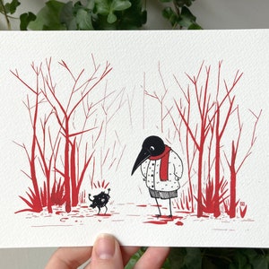 Winter Walk - A6/A5 Druck - Vogelgesicht